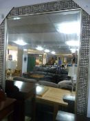 Silver Framed Bevelled Glass Mirror