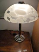 Chrome Table Lamp with frosted Glass Shade