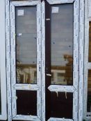 *Pair of UPVC French Windows 4ft Wide x 6ft 8 Tall in Mahogany Finish