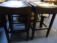 *Pair of High Seat Leather Bar Stools