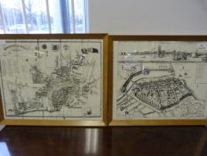 2 Framed Maps of Early Scenes of Hull 1834 & 1640