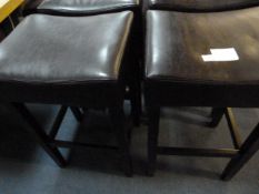 *Pair of High Seat Leather Bar Stools