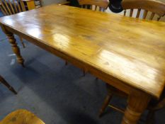 Teak Rectangular Dining Table on 4 Turned Legs