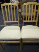 Pair of Beech Framed Folding Chairs with Upholstered Seats