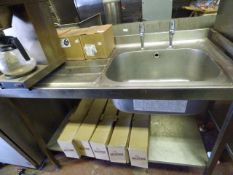 *Stainless Steel Commercial Sink Unit with Left Hand Drainer - Undershelf and Lever Tap