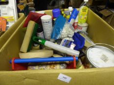Box containing Large Quantity of Paints - Car Valeting Equipment etc