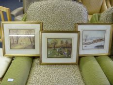 3 Helen Bradley Prints in Gilt Frames