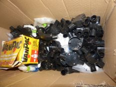 Box containing Black and White 20mm Conduit Fittings including Boxes - Connections etc