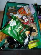 *Mixed box of Groceries containing Curry Sauces - Dried Bananas - Bottles of Cider - Cordial etc