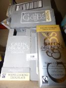 *4 Cartons of Green and Blacks White Cooking Chocolate