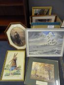 Box of 8 Assorted Prints and Tapestrys