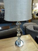 *Glass and Chrome Table Lamp with Shade