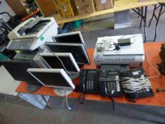 Assorted lot of Computer Hardware including Flat Screen Monitors - 2 HP Printers - 3 Panasonic