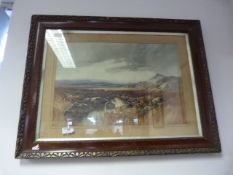 Gilt Framed Print of a Moorland Scene