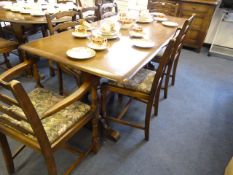 Rectangular Priory Style Dining Table with Chairs comprising of 2 Carvers and 4 Side Chairs