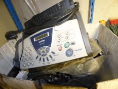 Brother Fax Machine & Box containing Rubber Spacers