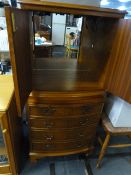 Walnut Drinks Cabinet over Drawers