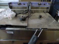 *Stainless Steel 2 Basket 2 Compartment Fryer Ref 405