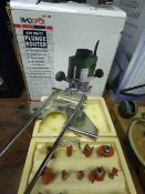 Black Spare 250w Router complete with Router Bits and Accessories
