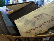 Box containing Dictionaries - Plated Ware etc
