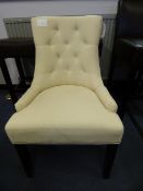 *BUTTON BACK CHAIR UPHOLSTERED IN CREAM CALICO