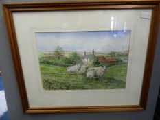 Framed Water Colour by J Barry Whiting of Moor Farm