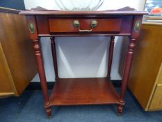 Mahogany Hall Table with Undershelf and Drawer