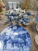 Quantity of Blue and White Ware including Plates - Windmills - Steins etc