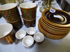 Hornsea Pottery Bronte Tea Cups and Saucers