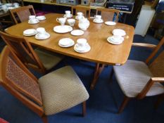 G Plan Extending Dining Table with 4 Side Chairs and 2 Carvers