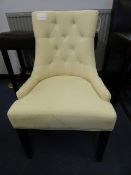*BUTTON BACK CHAIR UPHOLSTERED IN CREAM CALICO
