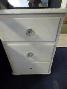 Painted Pine Chest of Drawers with Glass Knobs