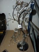 *CHROME & CRYSTAL TABLE LAMP