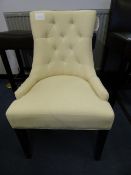 *BUTTON BACK CHAIR UPHOLSTERED IN CREAM CALICO