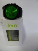 Jam Time Wrist Watch with Black Strap - Bezel and Green Face