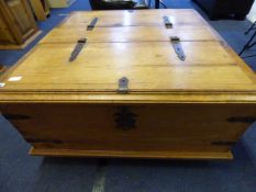 Pine Occasional Table with Wrought Iron Fittings with Storage