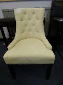 *BUTTON BACK CHAIR UPHOLSTERED IN CREAM CALICO