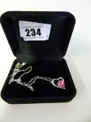 Silver Coloured Necklace with Love Heart Charm