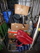 Contents of Cage containing Assorted Fashion Bags - Books - Cushions etc