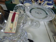 Assorted Glassware including Bowl - Cake Stand etc