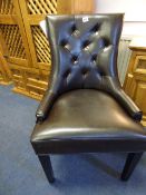 *BUTTON BACK LEATHER CHAIR