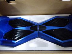 *WHIZ BOARD HURRICANE 2 WHEEL HOVER BOARD WITH BLUE TOOTH AND LED CONNECTIVITY - BLUE