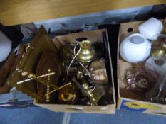 3 Boxes of Assorted Brassware - Commemorative Cups - Saucers etc