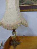 Onyx and Brass Table Lamp with Shade