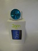 Jam Time Wrist Watch with White Strap and Blue Face