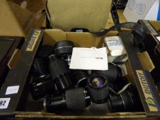 Box containing Assorted Camera Accessories - Lenses etc