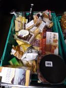 *Basket containing Assorted Nuts - Dried Snacks - Curry Mix - Ciders etc