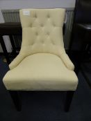 *BUTTON BACK CHAIR UPHOLSTERED IN CREAM CALICO
