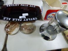 Tetley Glass Ashtray - Paperweights etc