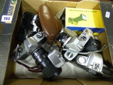 Box containing 6 Cameras with Lenses etc